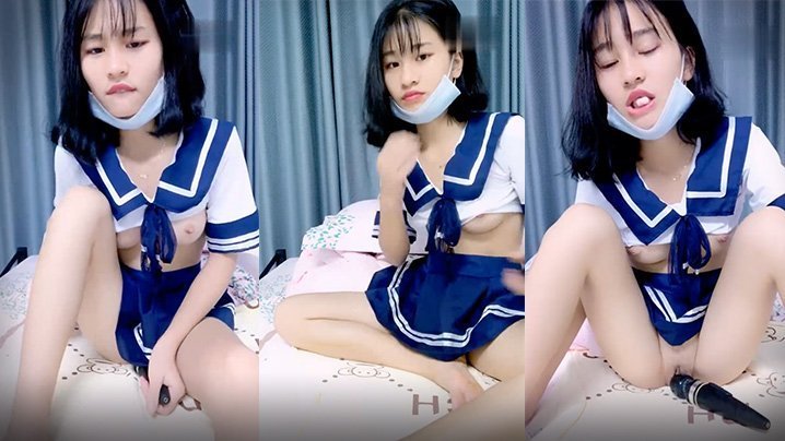 学生,露脸,自慰,清纯,短发,道具,制服